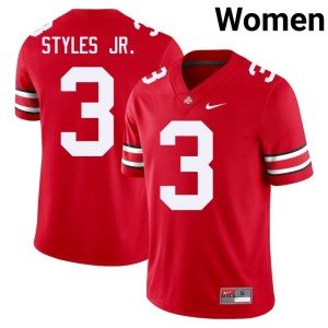 Scarlet Womens #3 University Lorenzo Styles Jr. The Fighting Buckeyes College Football Jerseys 937739-987