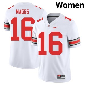 White #16 Stitched Women College Football Mason Maggs OSU Buckeyes Jerseys 136267-965