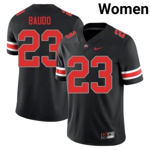 Blackout Ohio State Buckeyes #23 Official Womens Nolan Baudo College Football Jerseys 630882-469