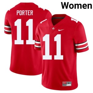 Scarlet #11 Quincy Porter College Football Women's Stitched Buckeye Nation Jerseys 783834-438