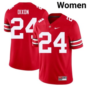 Scarlet #24 The Ohio State University Women's Sam Dixon College Football Jersey 132073-763