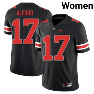 Blackout The Buckeyes Tarvos Alford Womens College Football #17 2025-26 Jerseys 925324-395