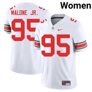 White #95 College Football Tywone Malone Jr. Women Game Buckeye Nation Jerseys 401037-957