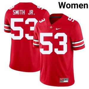 Scarlet College Football Womens Will Smith Jr. #53 Replica Buckeye Nation Jersey 255724-408