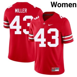 Scarlet College Football University Women's Amar'e Miller Ohio State Buckeyes #43 Jerseys 220337-502