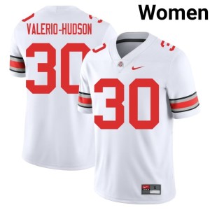 White #30 Amari Valerio-Hudson Replica Women's OSU Buckeyes College Football Jerseys 414623-968
