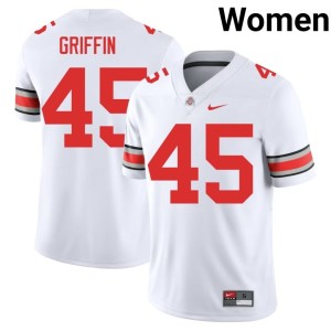 White The Ohio State Women 2025 College Football Archie Griffin #45 Jerseys 982282-673