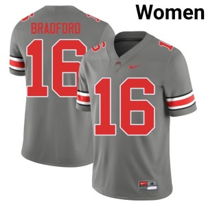 Grey Limited Blaine Bradford College Football Buckeye Nation Women #16 Jersey 314159-651