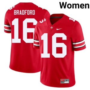 Scarlet #16 2025 Blaine Bradford College Football Womens Buckeye Nation Jerseys 959464-879