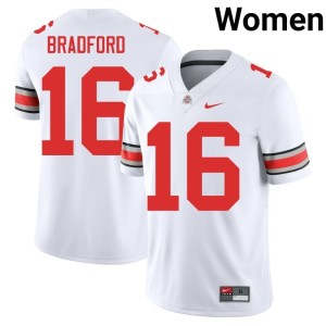 White University College Football #16 The Buckeyes Women's Blaine Bradford Jersey 262922-762