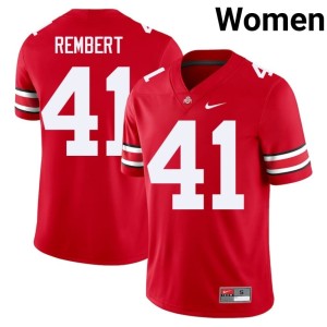 Scarlet #41 OSU Buckeyes Braxton Rembert College Football Women High School Jerseys 637894-559