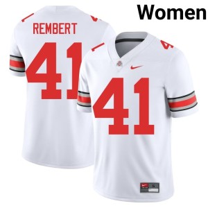 White Women's Ohio State Braxton Rembert #41 Limited College Football Jerseys 835147-347