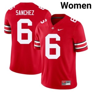 Scarlet Stitched Women's Ohio State College Football Devin Sanchez #6 Jersey 339535-795