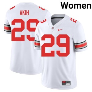 White College Football Women #29 OSU Buckeyes Embroidery Favour Akih Jerseys 985663-727
