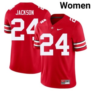 Scarlet Ohio State Buckeyes College Football #24 Womens 2025-26 Ja'Kobi Jackson Jersey 841391-522
