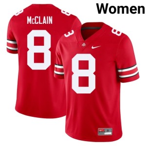 Scarlet Stitched College Football #8 Women's The Buckeyes Jaylen McClain Jersey 570784-994