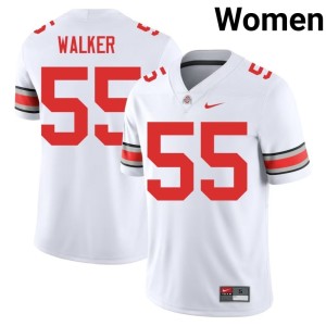 White #55 Womens College Football Go Bucks John Walker Official Jersey 603438-346
