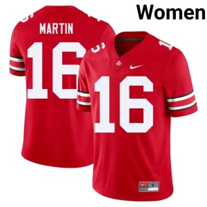 Scarlet University #16 Women's Ohio State Justyn Martin College Football Jersey 183703-905