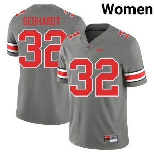 Grey #32 Kaden Gebhardt OSU College Football Women's Alumni Jerseys 585044-163