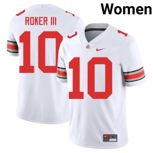 White 2025 Leroy Roker III College Football #10 Ohio State Womens Jersey 305329-727