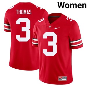 Scarlet Michael Thomas #3 Ohio State Buckeyes College Football University Women's Jerseys 577121-841