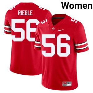Scarlet College Football #56 Women Ohio State Nate Riegle Stitched Jerseys 289352-491