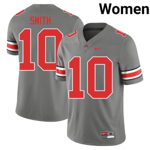 Grey Alumni #10 Troy Smith College Football Women's The Fighting Buckeyes Jersey 569251-859