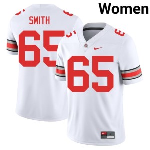 White Tucker Smith College Football NCAA Women's #65 OSU Buckeyes Jersey 129660-714