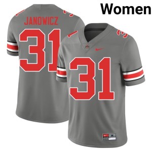 Grey College Football Womens Vic Janowicz Ohio State Buckeyes #31 Stitched Jersey 636033-290