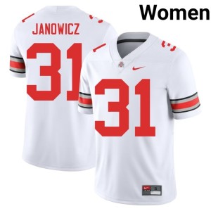White Replica Womens Ohio State Buckeyes #31 Vic Janowicz College Football Jerseys 993262-595