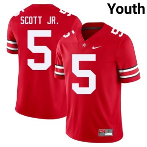 Scarlet NCAA Youth #5 College Football Buckeye Nation Aaron Scott Jr. Jersey 197676-671