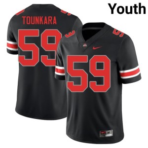 Blackout Limited College Football Youth #59 Ahmed Tounkara The Fighting Buckeyes Jerseys 828360-705