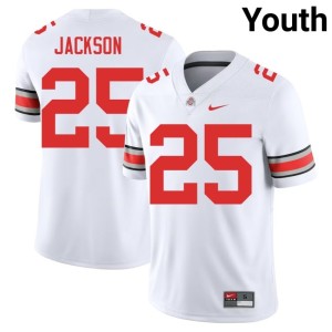White The Buckeyes Youth #25 College Football University Bo Jackson Jerseys 817878-131