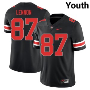 Blackout Ohio State Buckeyes College Football Youth Player #87 Brody Lennon Jerseys 963418-310