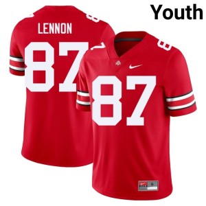 Scarlet 2025-26 Brody Lennon Youth #87 College Football Buckeye Nation Jerseys 605879-470