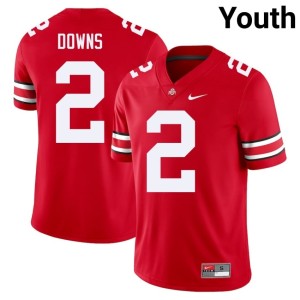 Scarlet #2 Youth The Fighting Buckeyes Caleb Downs College Football Player Jersey 402529-740