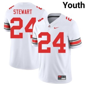 White Youth Deshawn Stewart College Football #24 The Ohio State 2025-26 Jersey 565499-592