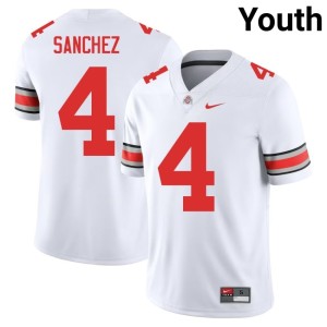 White Devin Sanchez Ohio State College Football Youth #4 Embroidery Jersey 737386-430