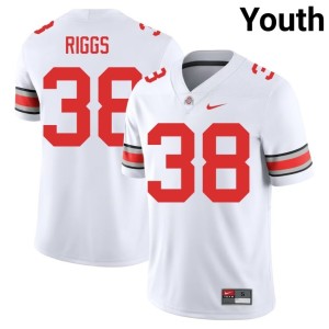 White #38 College Football Eli Riggs Youth The Buckeyes Stitched Jerseys 157586-852