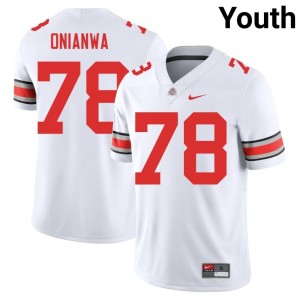 White Ethan Onianwa College Football Youth The Fighting Buckeyes #78 NCAA Jerseys 725097-507