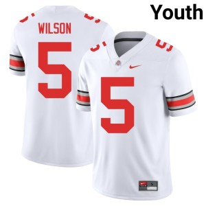 White Garrett Wilson Buckeye Nation Stitched #5 Youth College Football Jersey 990296-933