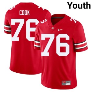 Scarlet Stitched College Football Youth Jake Cook #76 Go Bucks Jersey 165605-103