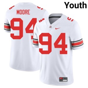 White Embroidery OSU Youth College Football Jason Moore #94 Jersey 224609-478