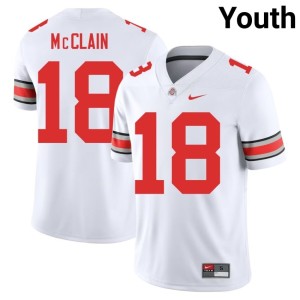 White #18 Youth OSU Buckeyes College Football Jaylen McClain High School Jersey 727113-216