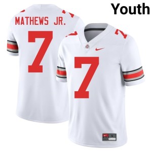 White Buckeye Nation Youth Game Jermaine Mathews Jr. College Football #7 Jerseys 910377-581