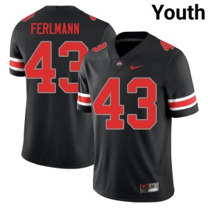 Blackout Youth #43 Ohio State Buckeyes John Ferlmann College Football University Jerseys 322076-132