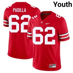 Scarlet Go Bucks College Football Joshua Padilla #62 NCAA Youth Jerseys 109508-980