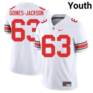 White Youth #63 Go Bucks Julian Goines-Jackson Stitched College Football Jersey 439659-590