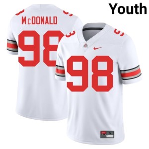 White Limited Go Bucks Youth College Football Kayden McDonald #98 Jerseys 377481-502