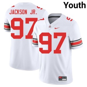 White Youth Kenyatta Jackson Jr. OSU Buckeyes High School College Football #97 Jerseys 611316-670